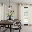 jinchan Linen Curtains 84 Inches Long for Living Room Bedroom Farmhouse Light Filtering Grommet Drapes Semi Sheer Natural Linen Textured Window Curtains 7ft Neutral Curtain Panels for Dining Office