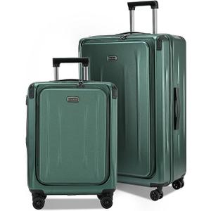 LOUIS KAISER Carry On Luggage, 20 Inch Top Opening Aluminum Frame Lightweight Airline Approved ABS+PC Hard Shell Suitcases with Silent Wheels, TSA Lock, Front Pocket & Wet-dry Separated Six-piece Set