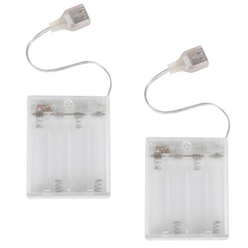(2 PCS) Portable USB Battery Pack for 4.5-6V LED Neon Signs – Battery Operated Power Supply Converter for Plug-in LED Lights, Ideal for Indoor & Outdoor Use