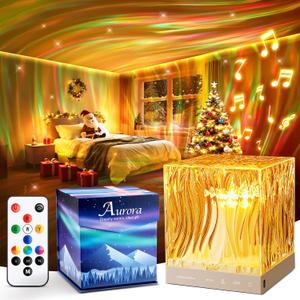 Christmas Projector Christmas Gifts for Teens,White Noise Sound Machine+18 Colors+Bluetooth Music+Remote Control Northern Lights Projector Aurora Light Projector for Bedroom,Christmas Stuff Room Decor (Yellow)