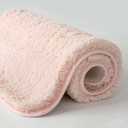 MIULEE Blush Bathroom Rugs Set 2 Piece, Small Soft Absorbent Microfiber Bath Mat Set, Non Slip Quick Dry Machine Washable Plush Shaggy Bath Rugs for Bathroom Floor, Tub and Shower, 16x24 inches
