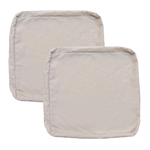 FLYMEI Patio Cushion Covers 22x20x4 Waterproof Outdoor Cushion Cover Replacement 2Packs Outdoor Seat Cushion Slipcover for Rattan Chair Sofa, Apricot
