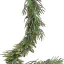 6ft Norfolk Pine Garland Christmas Decoration, Artificail Greengery Garlands Christmas Spruce Garland Pine Leaves and Cedar Leaves for Holiday Winter Fireplace Mantel Table Decor (Light Green)