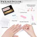 UNA GELLA Short Round Press on Nails - 32Pcs 16 Sizes Oval Nude Pink Fake Nails, Glossy Reusable Glue on Nails for Women, Durable Natural False Nails Kit for Small or Wide Nail Beds