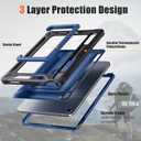 Akkerds for iPad A16 case 11th Generation 11 Inch 2025 - for iPad 10th Generation case 10.9 Inch 2022 with Pencil Holder - Screen Protector and Kickstand - Heavy Duty Rugged Protective Cover - Blue