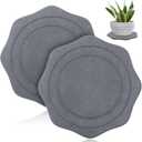 Plant Saucer for Indoors, 2 Packs 12 inch, Large Diatomaceous Earth Pot Saucers No Holes, Instant Dry Plant Drainage Trays for Pots, Dark Gray