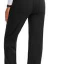 Women's Maternity Scrub Pants with 6 Pockets, 4-Way Stretchy Straight Leg Pregnancy Workwear Pant (Black, M)