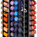 Rotating 96 Holes Acrylic Paint Holder Organizer Rack, Craft 2oz Paint Bottle Storage, Large Capacity 360 Rotating Acrylic Paints Holder for 2 oz Paints (Black 96 holes rotating paint rack)