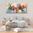 Large Framed Abstract Colorful Canvas Wall Art Flower Posters Prints Pictures wall Decor Modern Paintings Home Decor for Living Room Bedroom Office(24x48in) Ready to Hang