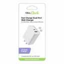 Cell Candy Fast Charge Dual USB Wall Charger 12 Watts, Cell Candy Fast Charge and Sync Cable 3ft for USB-C to USB and CELLCandy USB C to C Cable - White