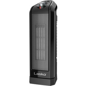 Lasko Oscillating Ceramic Tower Space Heater for Home with Overheat Protection, Adjustable Thermostat, and 2 Speeds, 15.7 Inches, Black, 1500W, CT16450