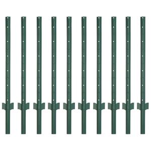 4 Feet Fence Posts Sturdy Duty Metal Fence Post, No Dig Garden U Post for Wire Fencing Steel Post for Yard, Outdoor Wire, Pack of 10