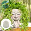 Face Planters Pots Head - Cute Succulents Plants Planters, Plant Pots Indoor with Drainage System, Garden Gifts for Women, Garden Decorations for Outdoor, Unique Ornaments for Home
