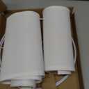 Lamp Shades Set of 2, 12"x12"x10" Large White Linen Drum Lampshade for Table Lamps Floor Lamp, Natural Linen Fabric Replacement Lamp Shade, Hand Crafted Medium Lampshade, Easy Assembly