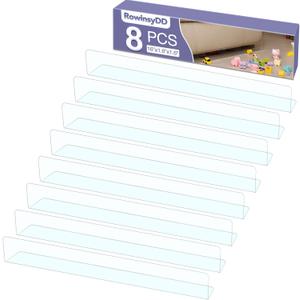 8 Pack Toy Blocker for Furniture, Clear Under Couch Blocker, Stop Things Going Under Sofa or Bed, 16" L x 1.6" H, Adjustable Gap Bumper for Furniture with Strong Tape, 1.6"Heigh 8Pcs*16"L Total 128"L