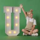 2.3FT Marquee Letters U Large Light Up Letters Cool White Big Foam Cardboard Graduations Prom Marry Me Wedding Birthday Party Decorations Backdrop Sign U