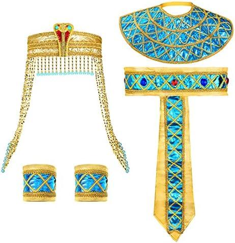 Amazon.com: Geyoga 4 Pieces Women's Egyptian Costume Accessories Included Egyptian Princess Headband Snake Headpiece Belt Wristbands : Clothing, Shoes & Jewelry