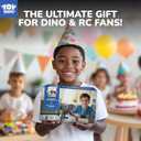STEAM Life Remote Control Dinosaur Toys for Kids 3-5 4-7 8-12, Large Rechargeable Velociraptor RC Dino with Walking, Lights & Sounds, Realistic Jurassic Toy Birthday Gifts for Boys Girls