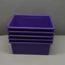Storex Letter Size Deep Storage Tray  Organizer Bin for Classroom, Office and Home, Violet, 5-Pack (62528A05C) (10 x 13 x 5 Inches)