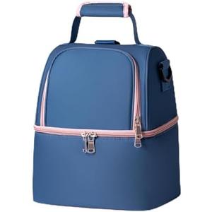 NCVI Breastmilk Cooler Bag, Breast Pump Bag with 2 Ice Pack Fits 6 Bottles, Double Layer Breast Milk Cooler Travel Bag Baby Bottle, for Travel, Nursing Mom Daycare, Work, Picnic (SkyBlue)