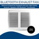 Broan-NuTone SPK110 Bluetooth Speaker Ventilation Fan, ENERGY STAR Certified, 110 CFM, 1.0 Sones, White, Standard