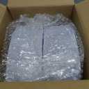 Nervure 100Pcs White and Silver Plastic Plates - 7.5 inch White Plastic Plates with Silver Rim - Disposable Dessert Plate for Wedding & Party