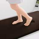Smiry Memory Foam Bath Mat 59"x34", Extra Soft and Absorbent Bathroom Mats, Non Slip Washable Carpet for Floor, Shower and Tub, Brown