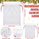 Shappy 2 Pieces Christmas Velvet Santa Bags with Drawstring in 2 Size Large Christmas Bags Santa Gift Sack for Xmas Playing Present Toy(White)