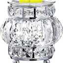 MAXWINER Electric Wax Melt Warmer Wrought Iron Crystal Oil Burner for Home, Living Room, Bedroom, Kitchen, SPA, Office (Silver)