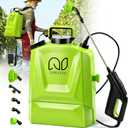 4 Gallon Battery Powered Backpack Sprayer, Adjustable Pressure Garden Sprayer with Digital Display & Padded Straps, Electric Sprayer in Lawn with 2.2Ah Battery, 5 Nozzles, Telescopic Wand