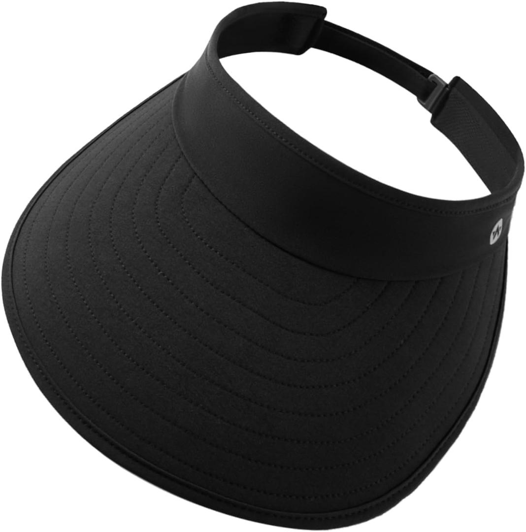 WANDER Sun Visor Hats for Women Wide Brim UV Protection Adjustable Large Golf Beach Cap Packable Travel Sport Visor, One Size