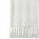 BOURINA Off White Throw Blanket 50x60 Inches Throw Textured Solid Soft Sofa Couch Decorative Knit Blanket