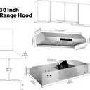 30 inch Range Hood Under Cabinet 1200 CFM with 4-Speed Gesture Sensing & Touch Control, Stainless Steel Kitchen Stove Vent Hoods with 2 LED Lights, Time Setting, Dishwasher-Safe Baffle Filters