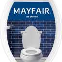 Mayfair Cameron White Toilet Seat, Non Slip Heavy Duty Wood, Easy Clean, Made in USA, Elongated