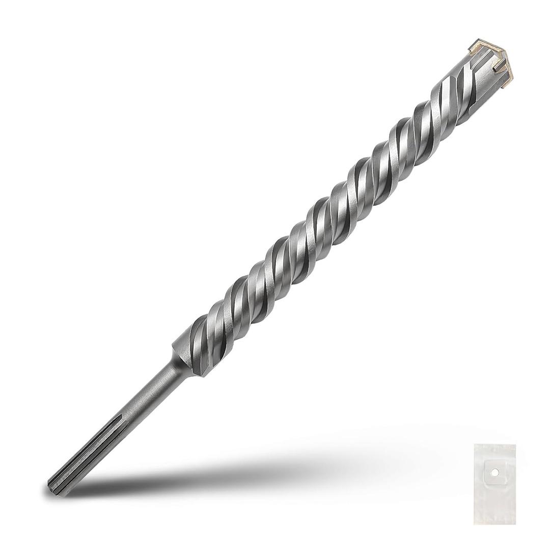 1-3/4 x 23.6 inch SDS Max Rotary Hammer Drill Bit, 45x600mm Carbide Tip Masonry Drill Bit,Concrete Drill Bit for Masonry, Brick, Stone, Concrete (Length :600mm / 23.6 inch, 45mm (1-3/4 in) Diameter)
