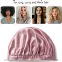 Kaome 100% Mulberry Silk Bonnet for Sleeping Women, 22 Momme Double Layer Silk Hair Wrap, Non-Slip Sleep Cap with Adjustable