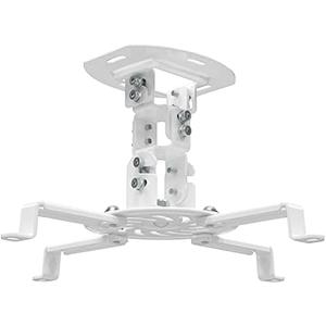WALI Projector Ceiling Mount, Universal Low Profile Projector Mount with Retractable Arms and Multiple Adjustment Function (PM-002-W), White