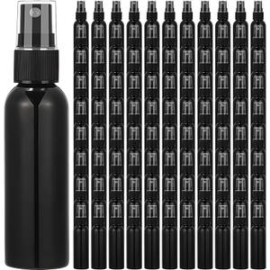 Tanlade 100 Pcs 2oz Small Spray Bottles Refillable Mini Spritzer Clear Empty Plastic Spritz Bottle Refillable Reusable Travel Size Mist Sprayer for Travel Cleaning Perfume Liquid(Black)