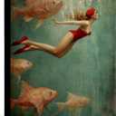 YUBOJIA Surreal Swimming Woman Canvas Wall Art, 24"L x 16"W
