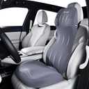 FLORICH Ergonomic Car Seat Cushion and 2-in-1 Lumbar Support Pillow Headrest Memory Foam Car Cushion Back Support Neck Pillow Driving Lumbar Seat Cushion for Truck Driver Sciatica Pain Relief, Blue