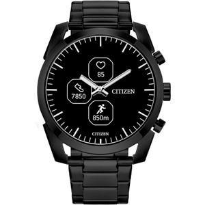 Citizen CZ Smartwatch with YouQ wellness app featuring IBM Watson AI and NASA research, black and white customizable display, Bluetooth, HR, Activity Tracker, 18-day battery life, iPhone and Android Compatible (Grey)