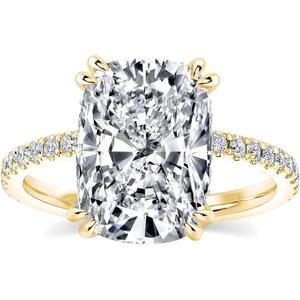 4.0ct Elongated Cushion Cut Engagement Ring for Women,S925 Sterling Silver Crushed Ice Cubic Zirconia Promise Ring