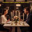 Rechargeable Flameless Taper Candles with Charging Station, 6 Pcs Real Wax LED Taper Candles with Remote Control & Timer, 3D Wick Flickering for Valentine's Day,Table Decorations,Home Decor