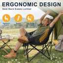 Oversized Camping Chairs for Adult - Heavy Duty Padded Portable Folding Chair XL Collapsible Camp Chair with Cup Holder Side Pocket for Outdoor Lawn Beach Sport Fishing Support 500LBS, Black