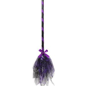 Ochine Halloween Witch Broom, Plastic Witch Broomstick Halloween Broom Cosplay Props Halloween Costume Broomstick Props Dress Up for Halloween Costume Haunted House Decoration (G)