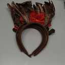 Lyrow 24 Pcs Reindeer Antlers Headbands for Adults Christmas Antlers Headband with Bells Holiday Party Gift (Bow Style)