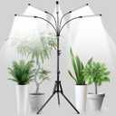 Garpsen Grow Lights for Indoor Plants, 5 Heads Full Spectrum Grow Light with Adjustable Tripod Stand, 100PCS LEDs Plant Light for Indoor Plants with 6/12/16H Timer and 3 Light Modes(No Clip)