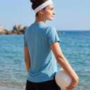 Yoga Women Short Sleeve T-Shirts UPF 30+ Sun Protection Quick Dry Athletic Running Workout Tops Ultra-Soft (XL)