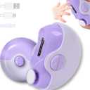 2 in 1 Electric Polishing Automatic Nail Clippers, Electric Nail Clipper,Electric Nail Trimmer with 2 Adjustable Speeds,Professional Fingernail Toenail Clipper Cutters for Seniors,Kids,Adults(Purple)