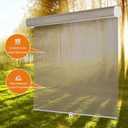Persilux Custom Size Cordless Solar Shades for Windows - Roller Shades with 5% Openness, UV Protection, Fire Retardant, Light Filtering - Roller Blinds for Home, Office - Cocoa